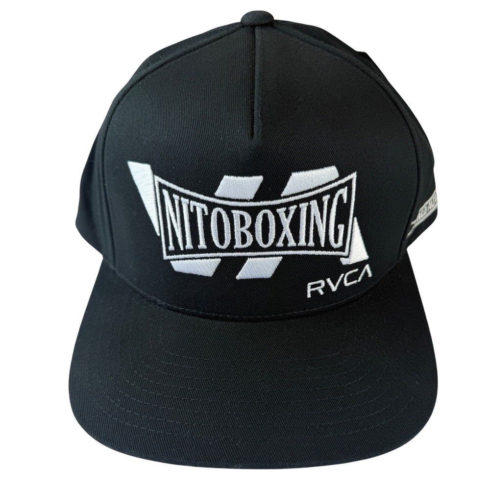 RVCA Nito Boxing Palo Alto Snapback Hat Mens Black Embroidered NWT